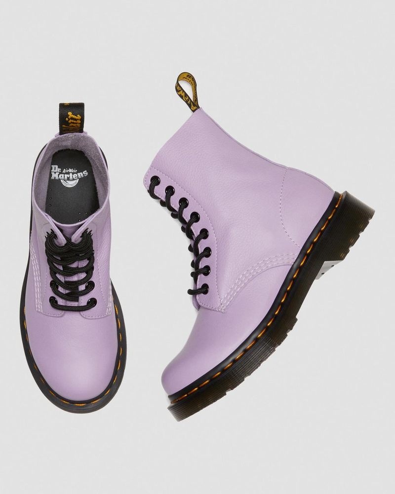 Dr Doc Martens 1460 - Pascal Black Eyelet Encaje Up Boots (Virginia) Lilac | NW15-Y1NO