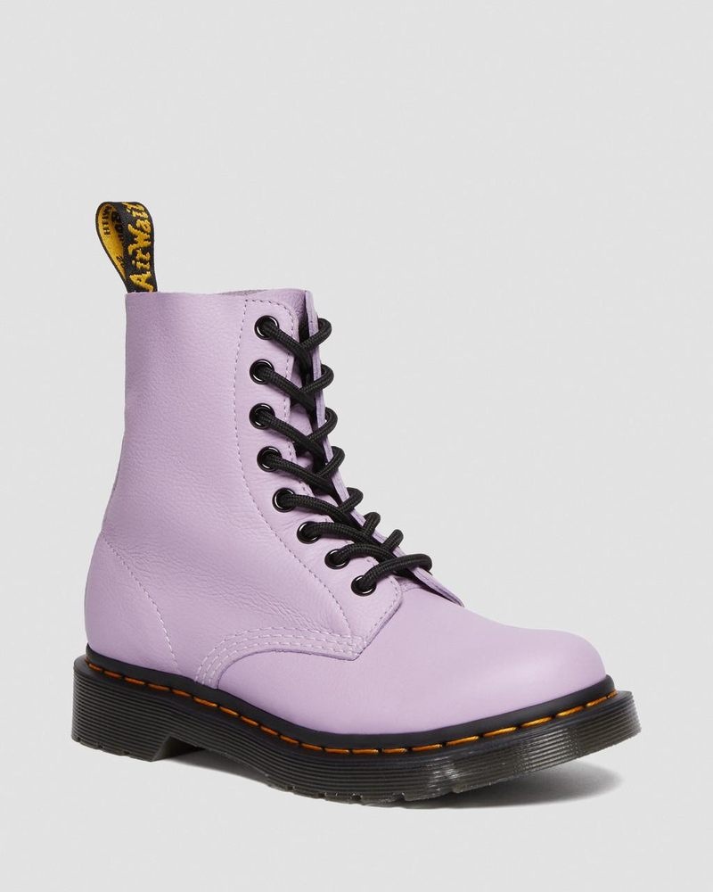 Dr Doc Martens 1460 - Pascal Black Eyelet Encaje Up Boots (Virginia) Lilac | NW15-Y1NO