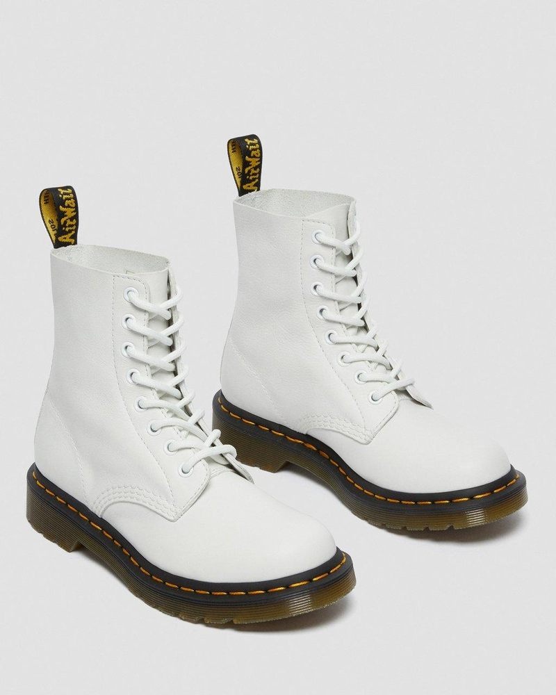 Dr Doc Martens 1460 - Pascal Virginia Cuero Boots (Virginia) Blancos | NA16-W8MC