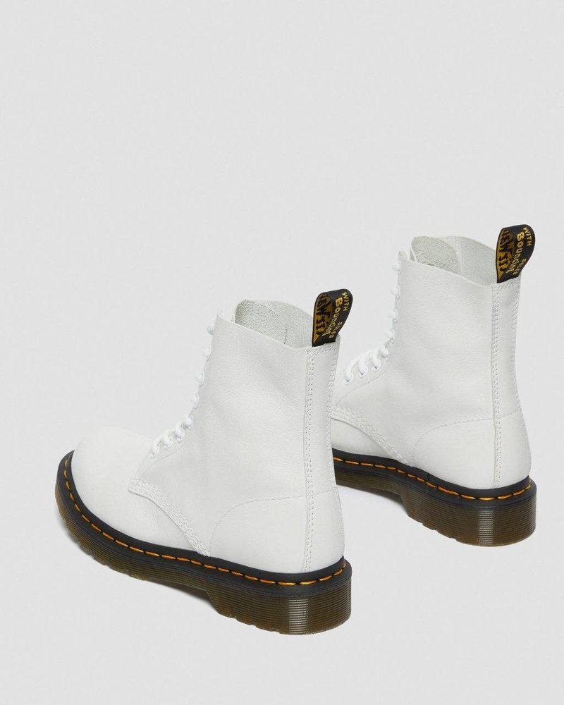 Dr Doc Martens 1460 - Pascal Virginia Cuero Boots (Virginia) Blancos | NA16-W8MC