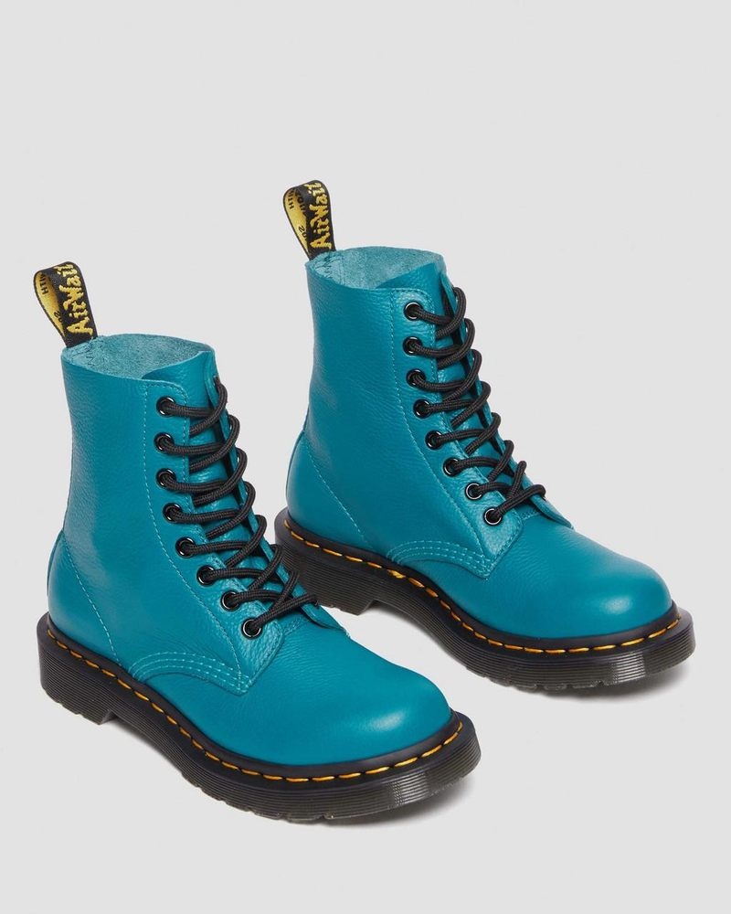 Dr Doc Martens 1460 - Pascal Virginia Cuero Boots (Virginia) Verdes | LE54-N2DH