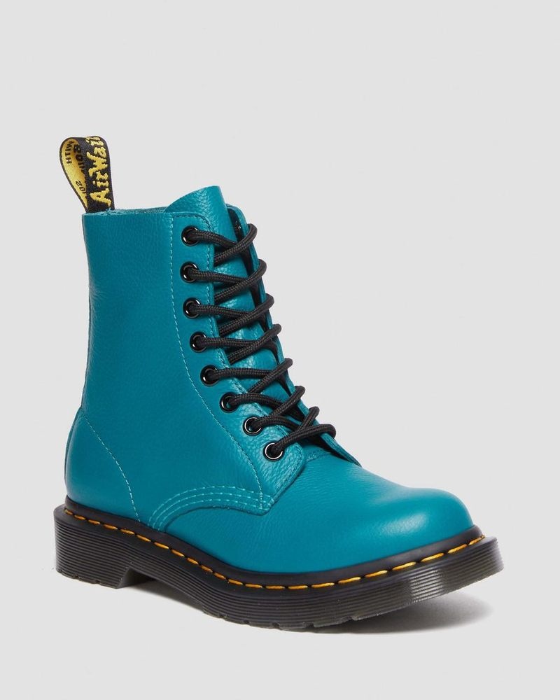 Dr Doc Martens 1460 - Pascal Virginia Cuero Boots (Virginia) Verdes | LE54-N2DH