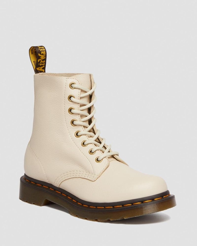 Dr Doc Martens 1460 - Pascal Virginia Cuero Boots (Virginia) Beige | RY47-Y4MJ