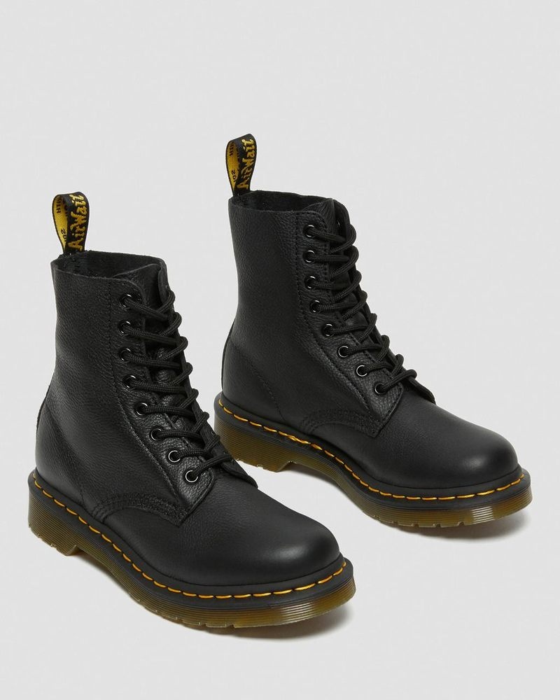 Dr Doc Martens 1460 - Pascal Virginia Cuero Boots (Virginia) Negros | DO41-S2DU