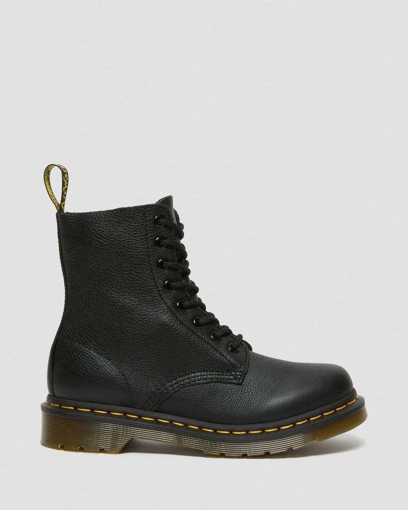 Dr Doc Martens 1460 - Pascal Virginia Cuero Boots (Virginia) Negros | DO41-S2DU