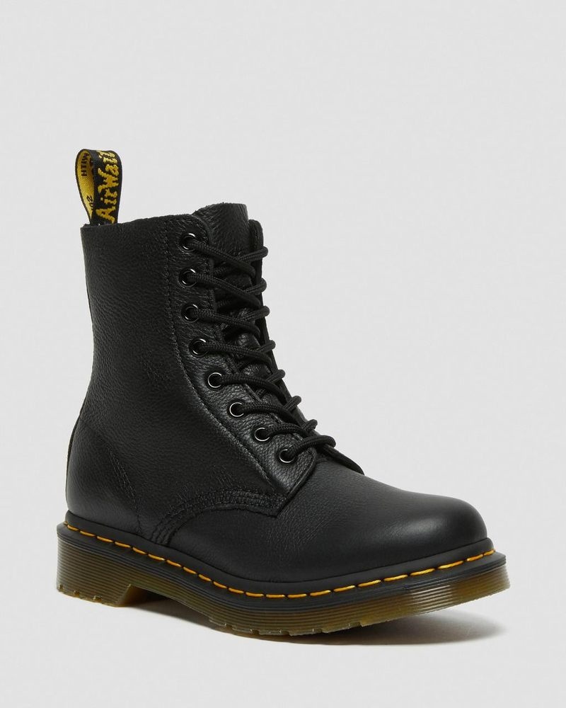 Dr Doc Martens 1460 - Pascal Virginia Cuero Boots (Virginia) Negros | DO41-S2DU