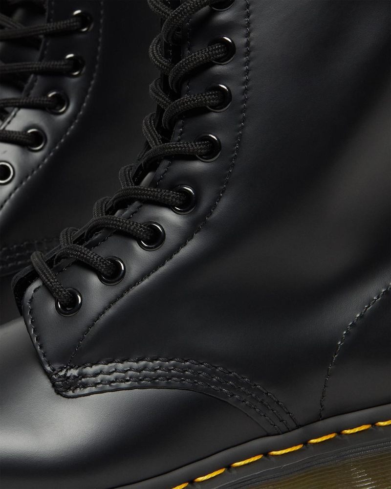 Dr Doc Martens 1460 - Smooth Cuero Encaje Up Boots (Smooth Cuero) Negros | HT95-N4PP