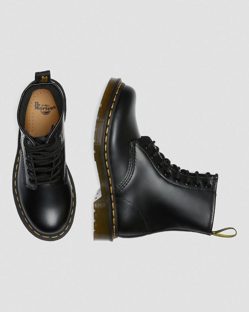 Dr Doc Martens 1460 - Smooth Cuero Encaje Up Boots (Smooth Cuero) Negros | HT95-N4PP