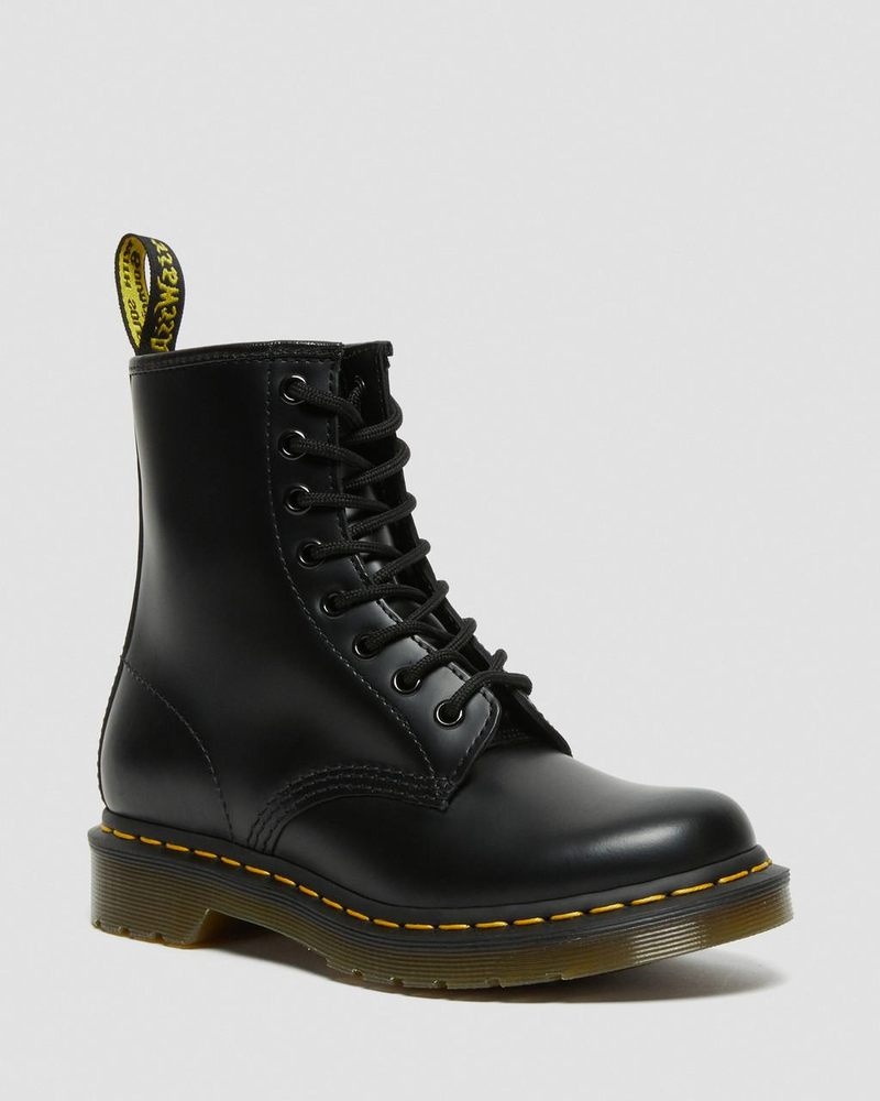 Dr Doc Martens 1460 - Smooth Cuero Encaje Up Boots (Smooth Cuero) Negros | HT95-N4PP