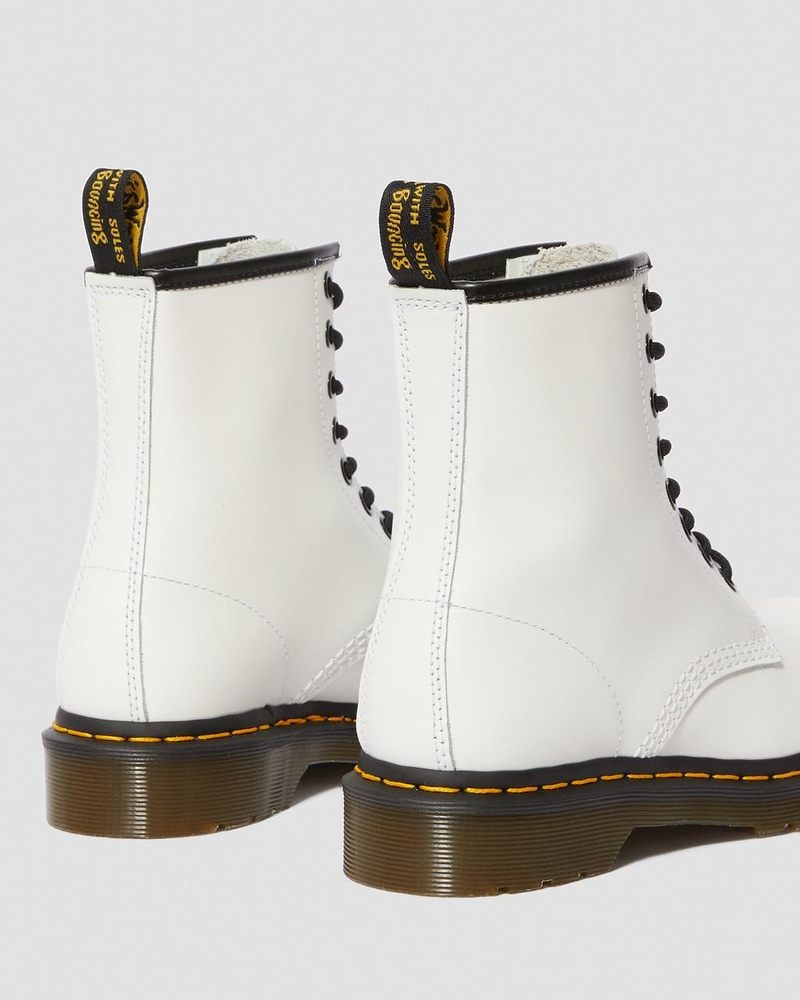 Dr Doc Martens 1460 - Smooth Cuero Encaje Up Boots (Smooth Cuero) Blancos | UR37-W4XY