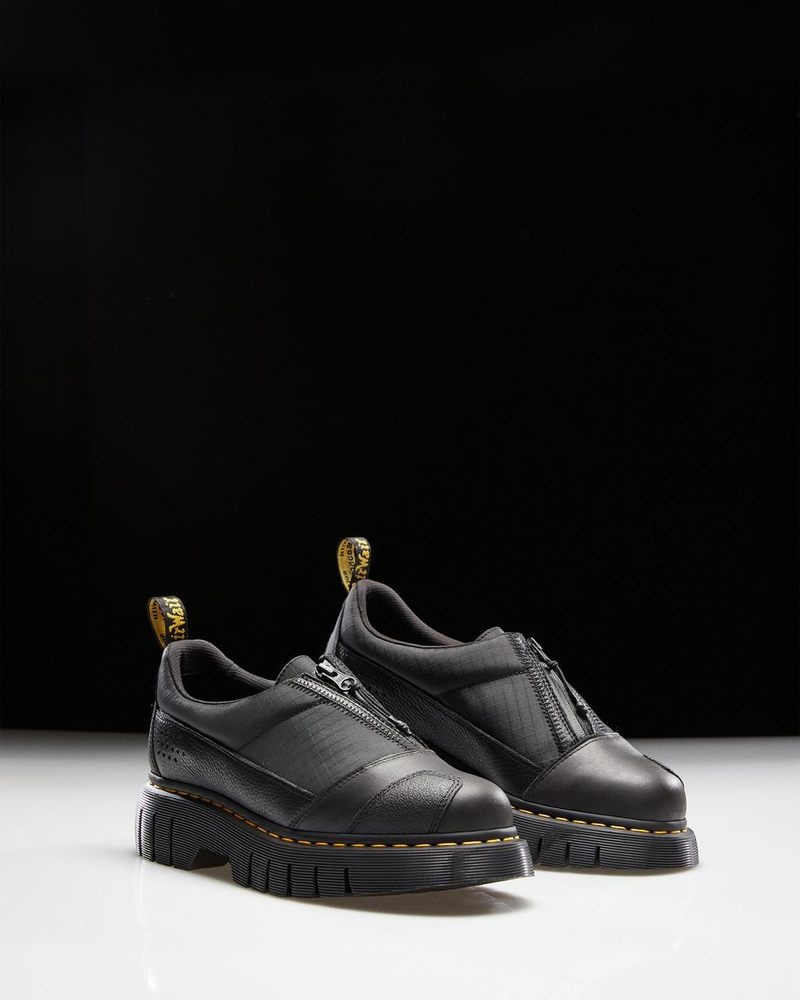 Dr Doc Martens 1461 Beta Clubwedge Plataforma Oxford Shoes (Lunar+Sorento+Hub Ripstop) Negros | BD10-H6CA