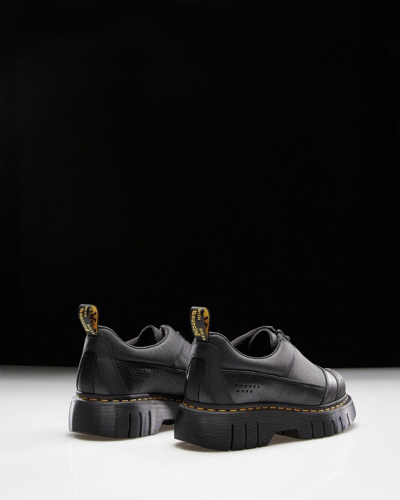 Dr Doc Martens 1461 Beta Clubwedge Plataforma Oxford Shoes (Lunar+Sorento+Hub Ripstop) Negros | BD10-H6CA