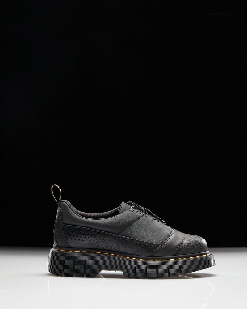 Dr Doc Martens 1461 Beta Clubwedge Plataforma Oxford Shoes (Lunar+Sorento+Hub Ripstop) Negros | BD10-H6CA