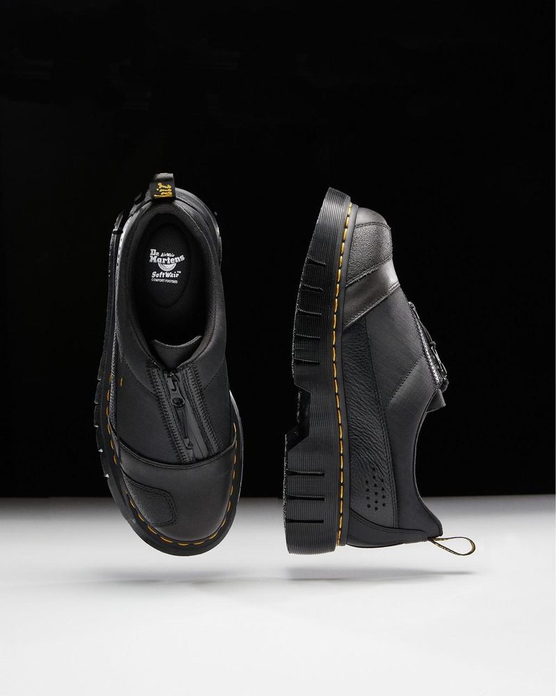 Dr Doc Martens 1461 Beta Clubwedge Plataforma Oxford Shoes (Lunar+Sorento+Hub Ripstop) Negros | BD10-H6CA