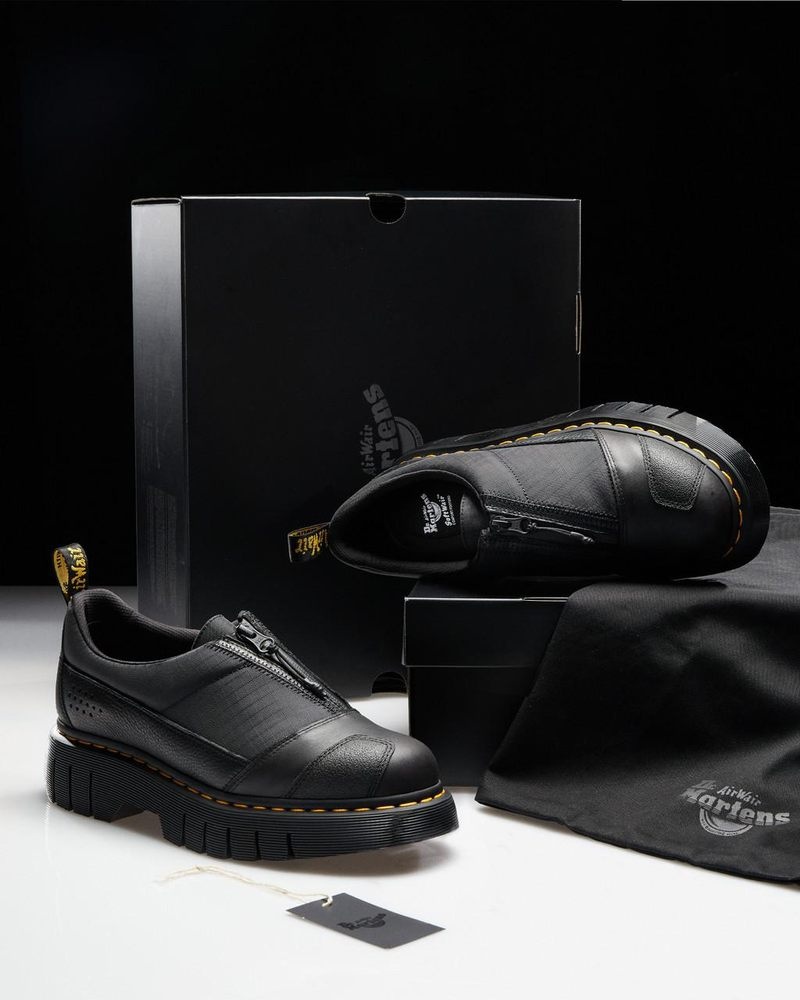 Dr Doc Martens 1461 Beta Clubwedge Plataforma Oxford Shoes (Lunar+Sorento+Hub Ripstop) Negros | BD10-H6CA