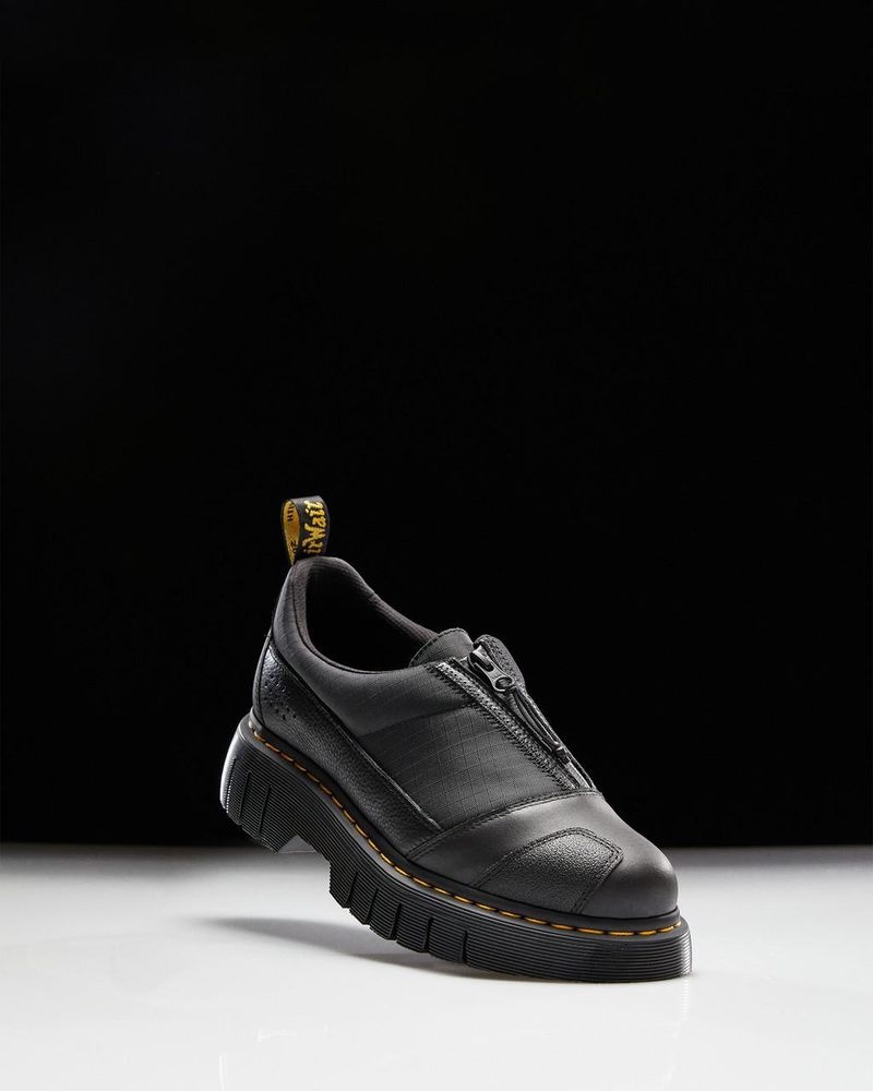 Dr Doc Martens 1461 Beta Clubwedge Plataforma Oxford Shoes (Lunar+Sorento+Hub Ripstop) Negros | BD10-H6CA