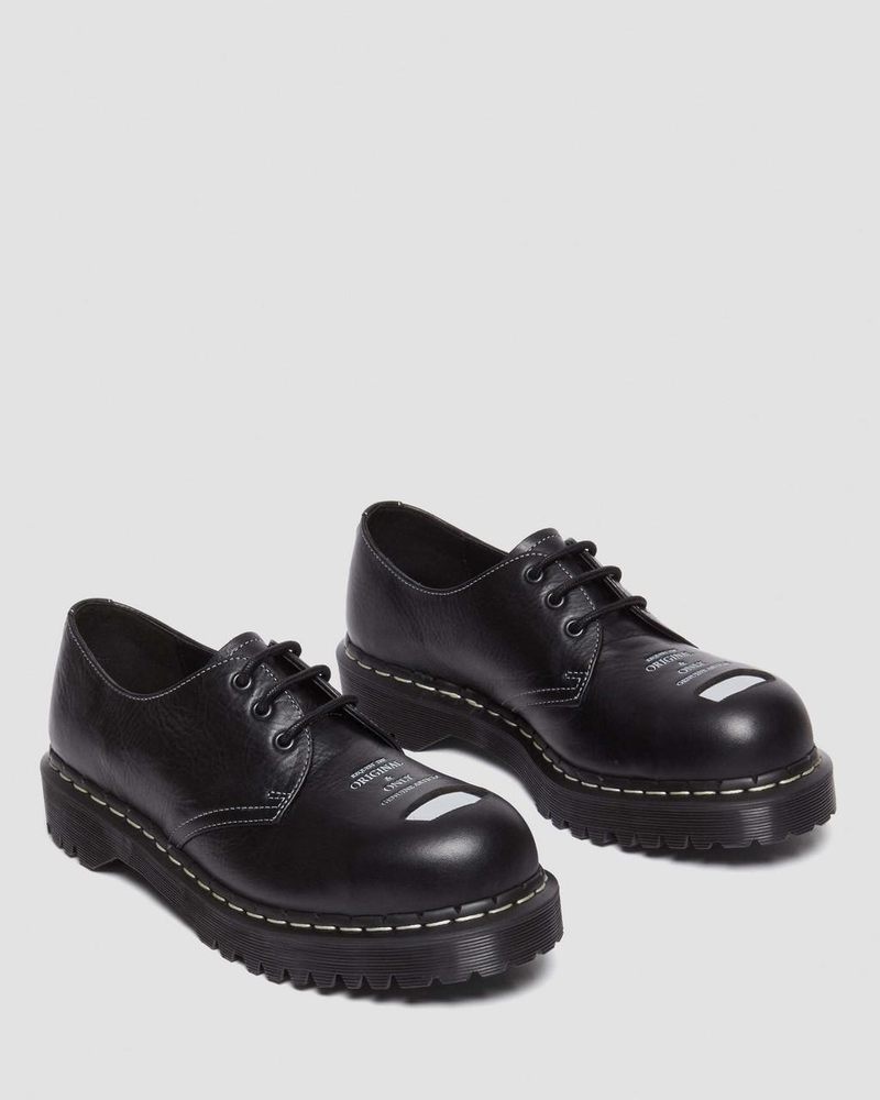 Dr Doc Martens 1461 Bex Exposed Steel Puntera Oxford Shoes (Overdrive) Negros | VH45-M3YF