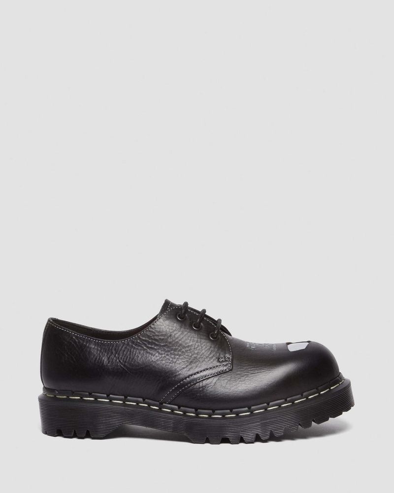 Dr Doc Martens 1461 Bex Exposed Steel Puntera Oxford Shoes (Overdrive) Negros | VH45-M3YF