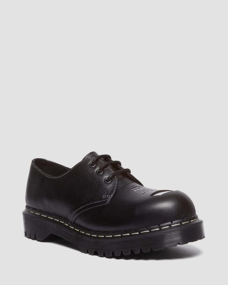 Dr Doc Martens 1461 Bex Exposed Steel Puntera Oxford Shoes (Overdrive) Negros | VH45-M3YF