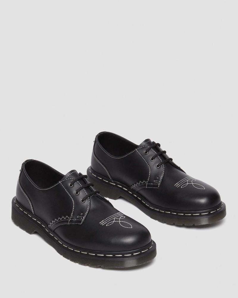 Dr Doc Martens 1461 Gothic Americana Cuero Oxford Shoes (Wanama) Negros | VR14-L3OU