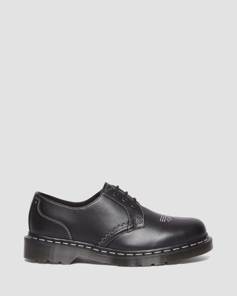 Dr Doc Martens 1461 Gothic Americana Cuero Oxford Shoes (Wanama) Negros | VR14-L3OU