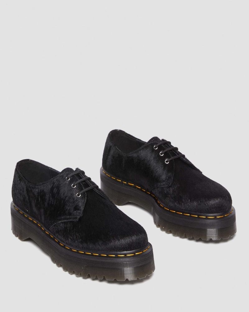 Dr Doc Martens 1461 Hair-On Plataforma Shoes (Hair On) Negros | FC08-U2KN