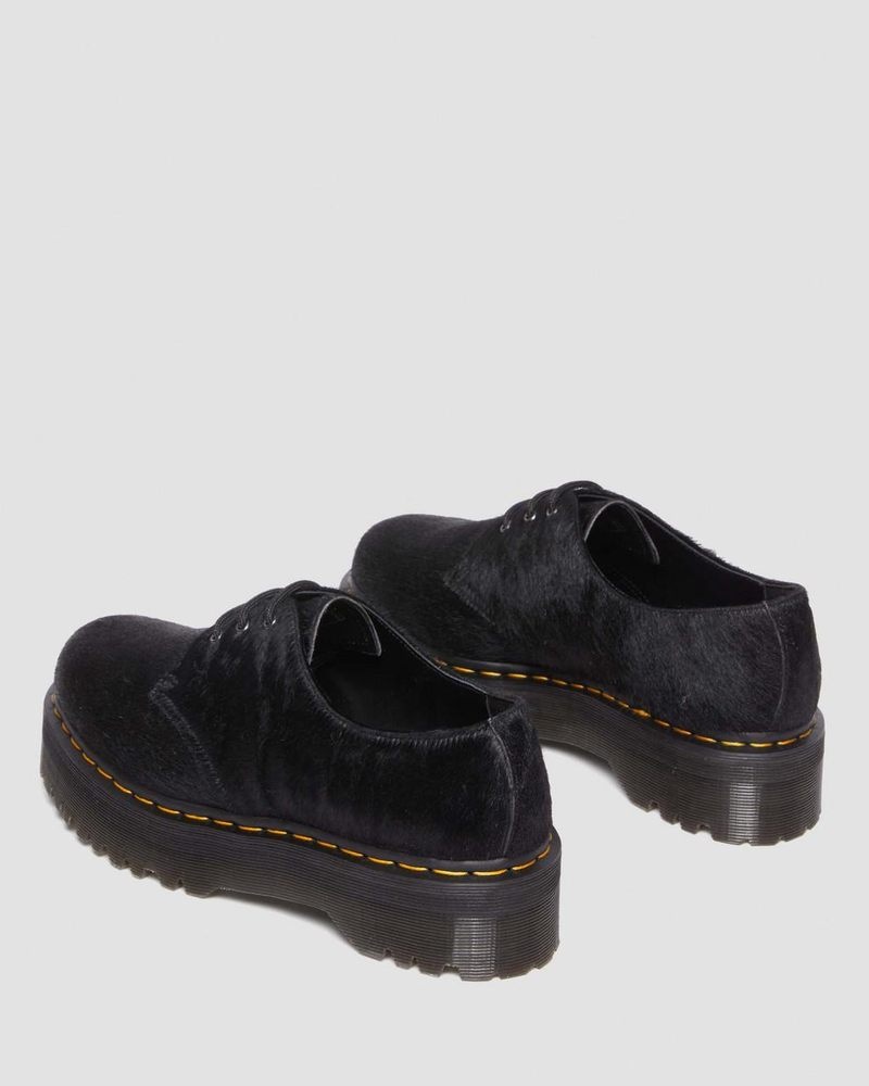 Dr Doc Martens 1461 Hair-On Plataforma Shoes (Hair On) Negros | FC08-U2KN