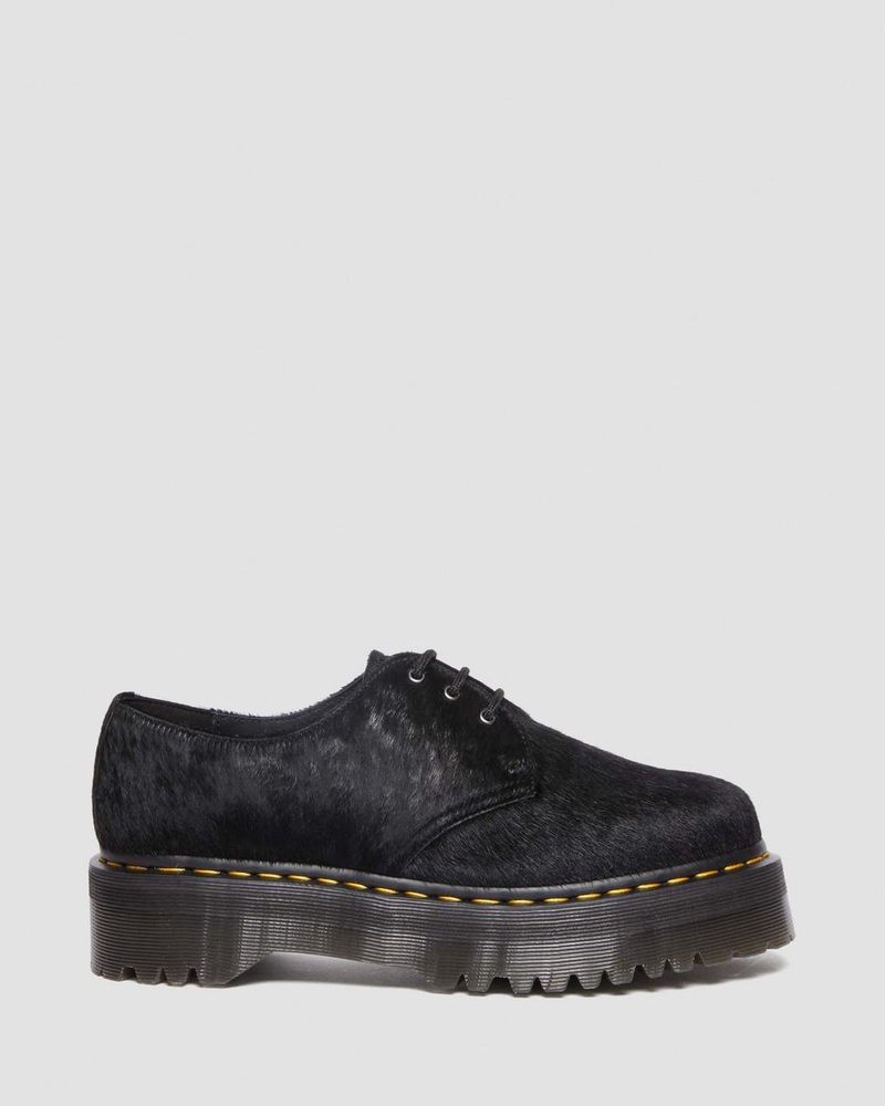 Dr Doc Martens 1461 Hair-On Plataforma Shoes (Hair On) Negros | FC08-U2KN