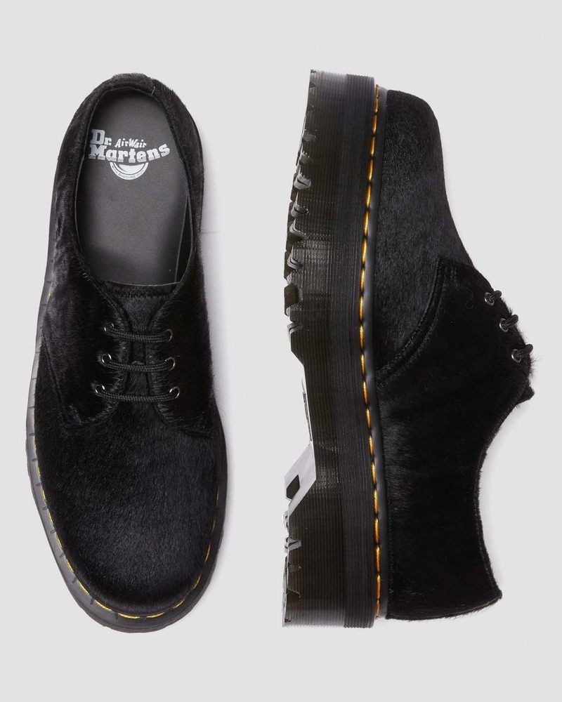 Dr Doc Martens 1461 Hair-On Plataforma Shoes (Hair On) Negros | FC08-U2KN