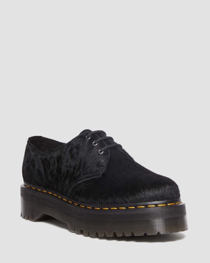 Dr Doc Martens 1461 Hair-On Plataforma Shoes (Hair On) Negros | FC08-U2KN