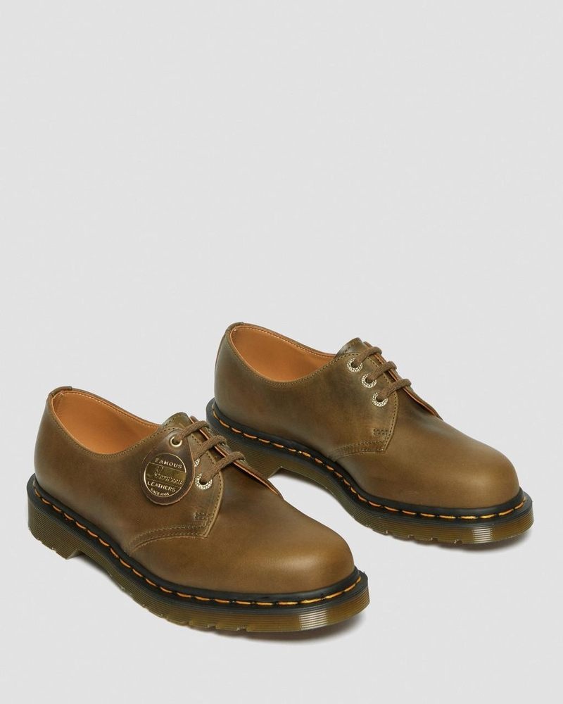 Dr Doc Martens 1461 Made in England Denver Cuero Oxford Shoes (Denver Veg Tan) Verde Oliva | JH73-A6BD