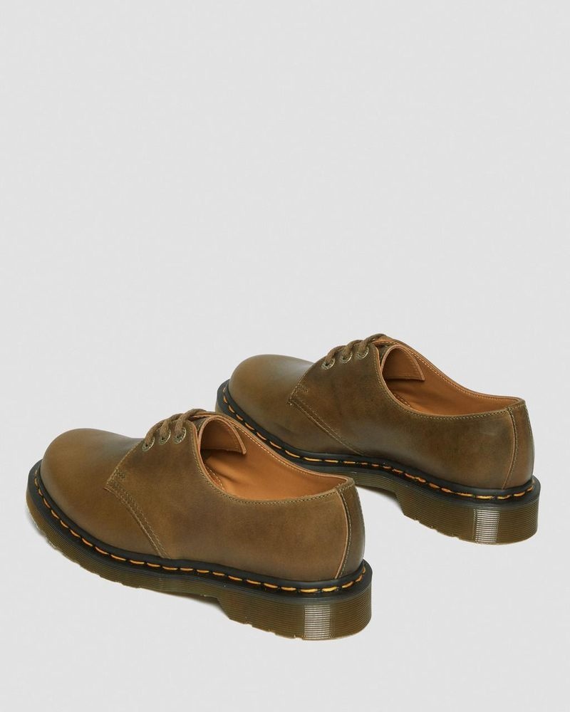 Dr Doc Martens 1461 Made in England Denver Cuero Oxford Shoes (Denver Veg Tan) Verde Oliva | JH73-A6BD