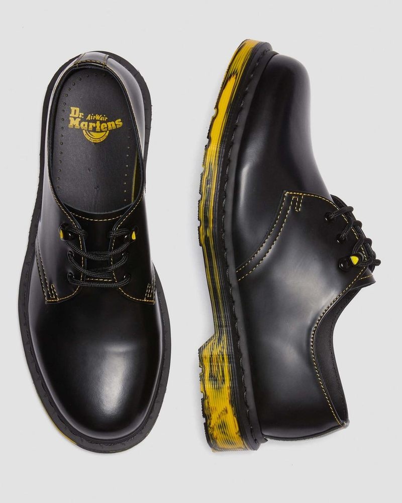 Dr Doc Martens 1461 Marbled Sole Cuero Oxford Shoes (Smooth Cuero) Negros | NF63-U6CY