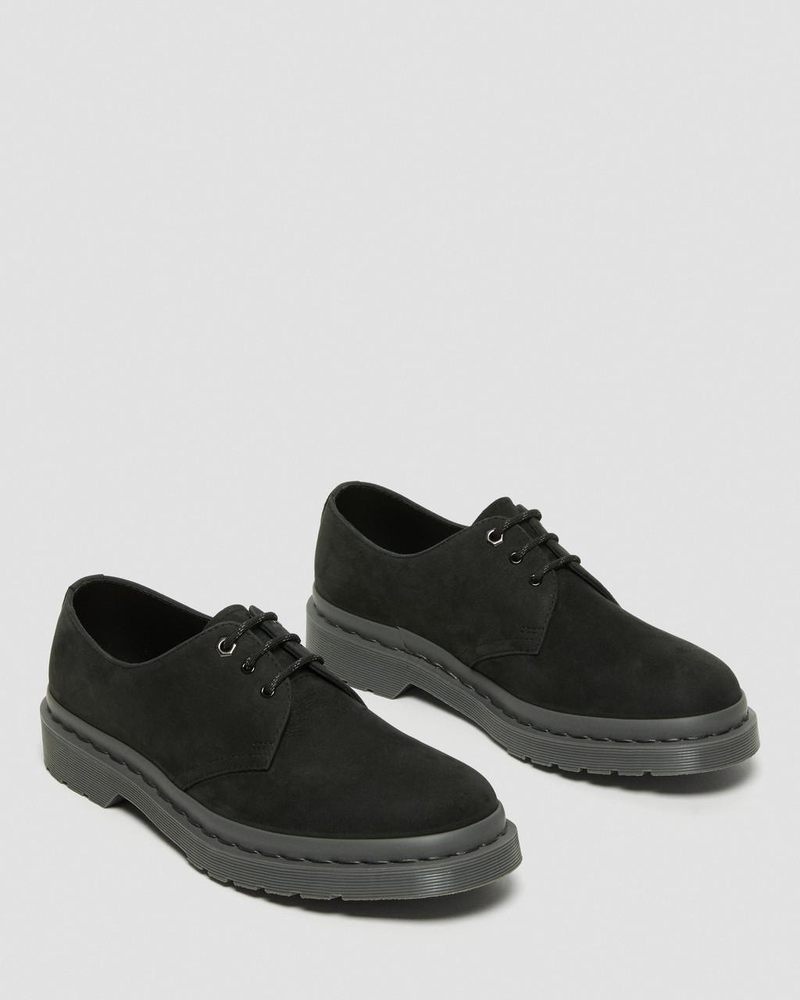 Dr Doc Martens 1461 Mono Milled Nubuck Cuero Oxford Shoes (Milled Nubuck Wp) Negros | ET28-T5TZ