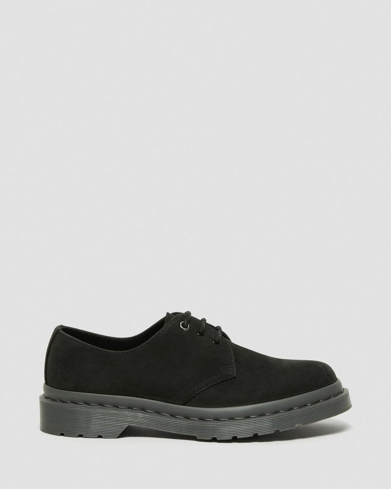 Dr Doc Martens 1461 Mono Milled Nubuck Cuero Oxford Shoes (Milled Nubuck Wp) Negros | ET28-T5TZ