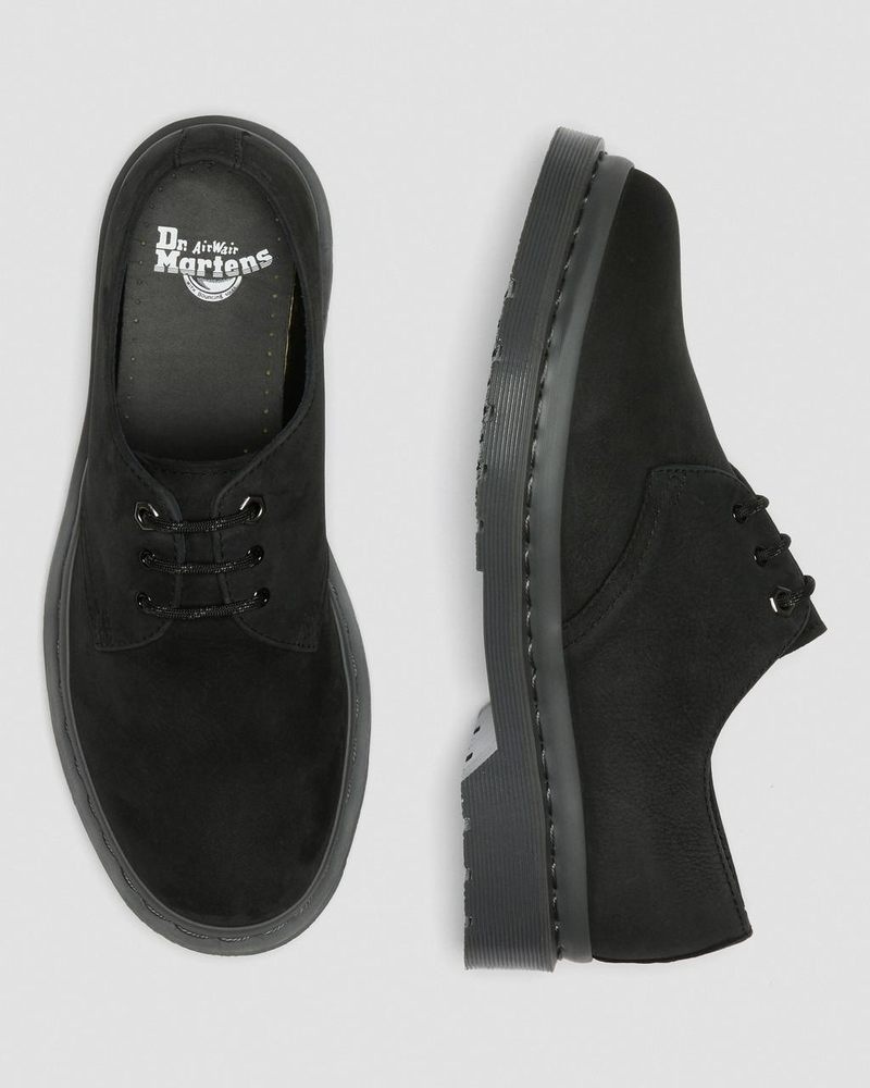 Dr Doc Martens 1461 Mono Milled Nubuck Cuero Oxford Shoes (Milled Nubuck Wp) Negros | ET28-T5TZ