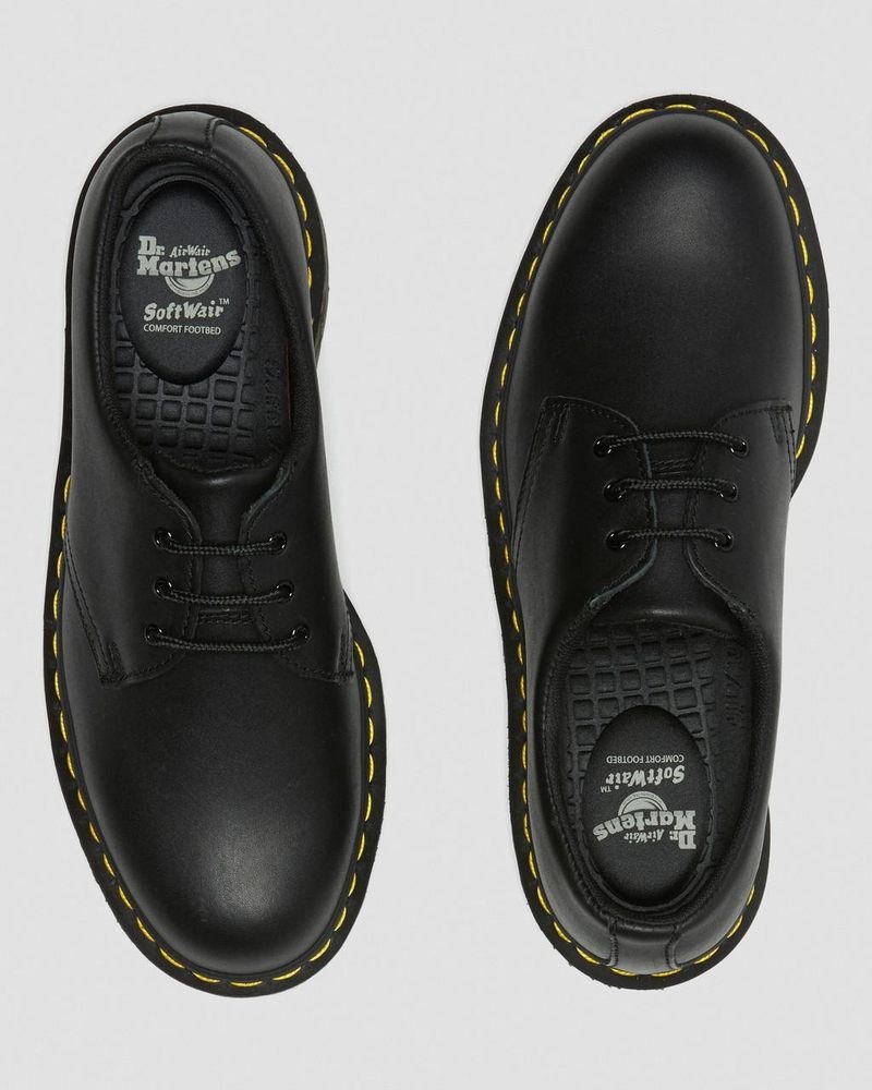 Dr Doc Martens 1461 Slip Resistant Cuero Oxford Shoes (Industrial Full Grain) Negros | NH69-D6HE