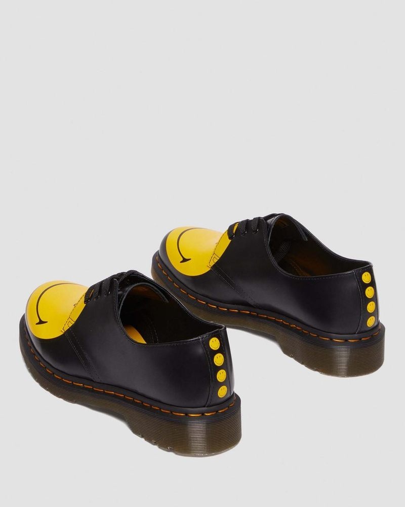 Dr Doc Martens 1461 Smiley Smooth Cuero Oxford Shoes (Smooth Cuero) Negros | PR19-O7NJ