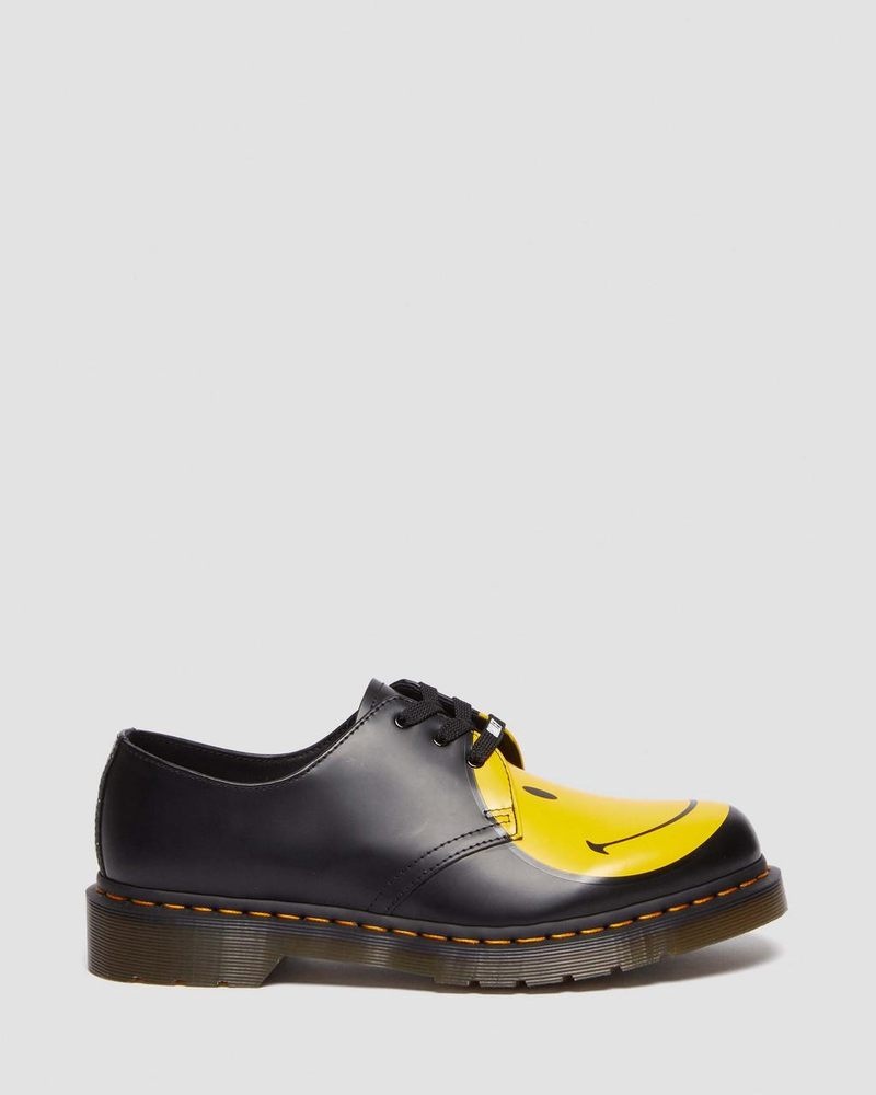 Dr Doc Martens 1461 Smiley Smooth Cuero Oxford Shoes (Smooth Cuero) Negros | PR19-O7NJ