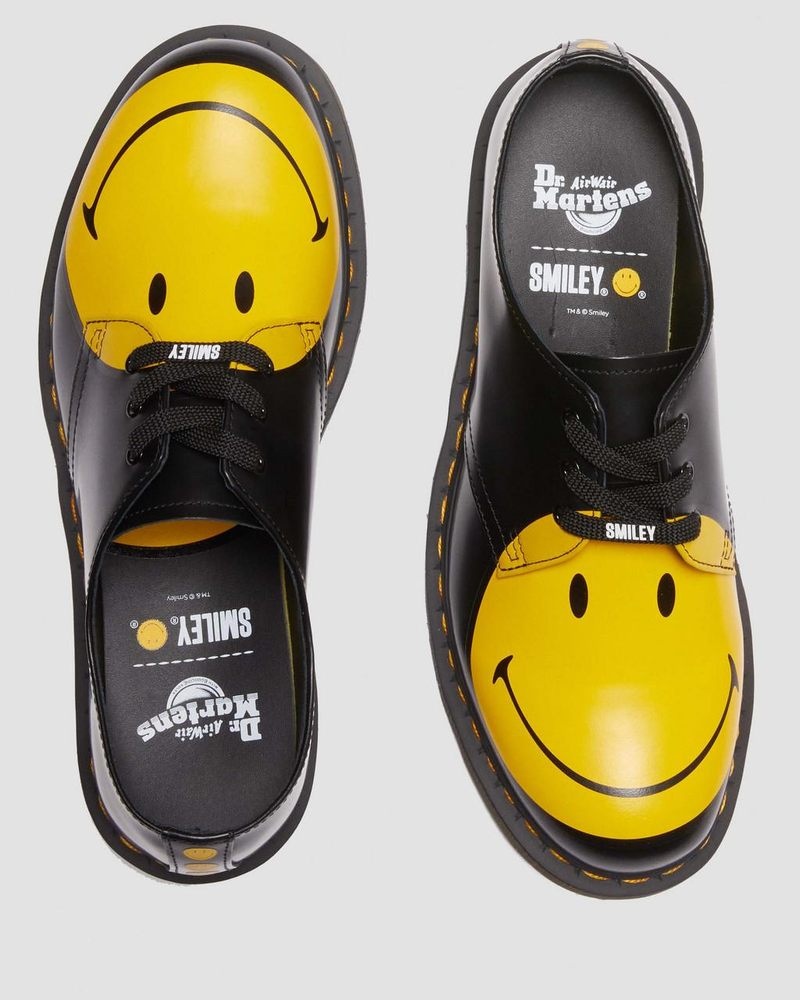 Dr Doc Martens 1461 Smiley Smooth Cuero Oxford Shoes (Smooth Cuero) Negros | PR19-O7NJ