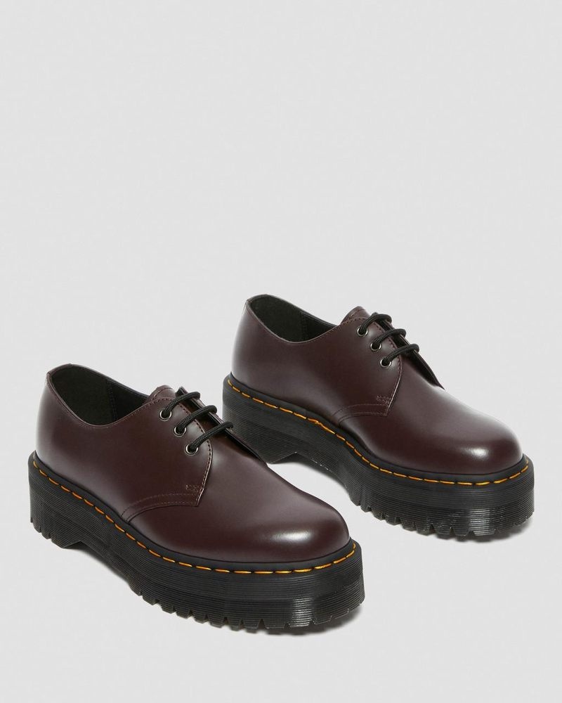 Dr Doc Martens 1461 Smooth Cuero Plataforma Shoes (Smooth Cuero) Vino | QE75-V8DA