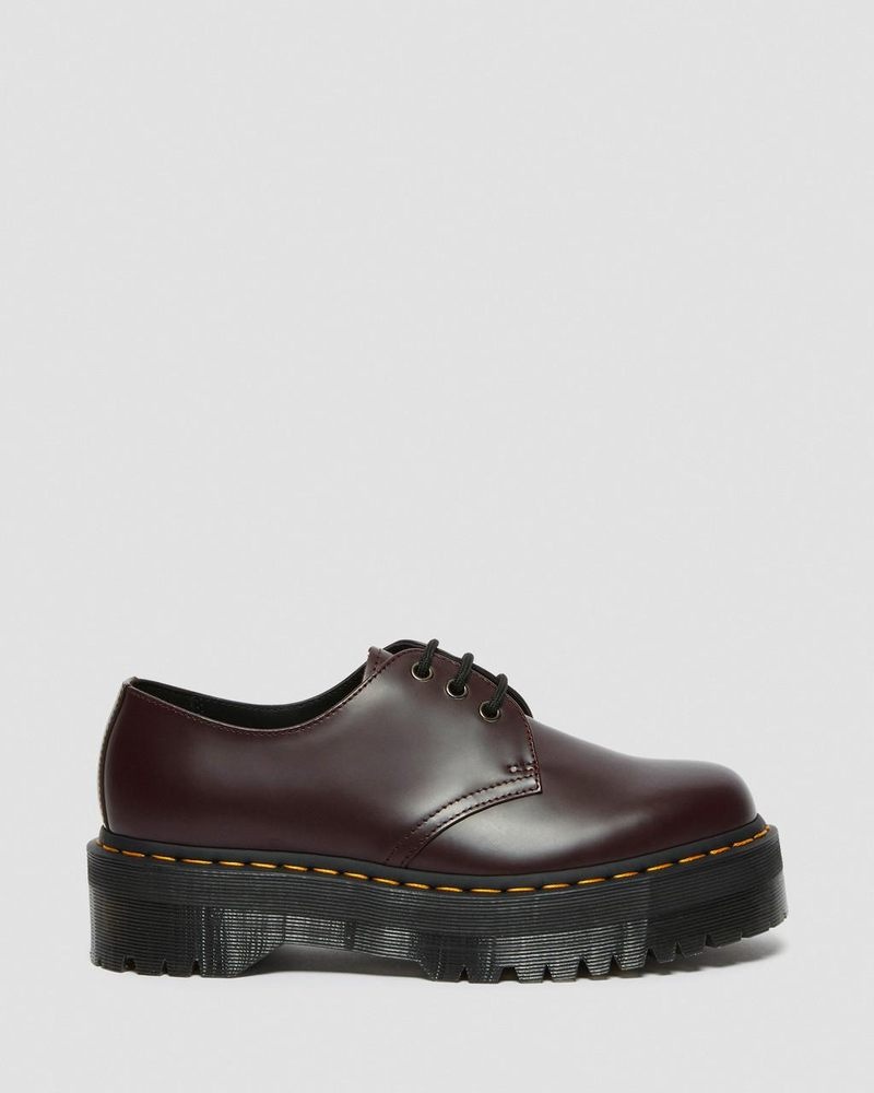 Dr Doc Martens 1461 Smooth Cuero Plataforma Shoes (Smooth Cuero) Vino | QE75-V8DA