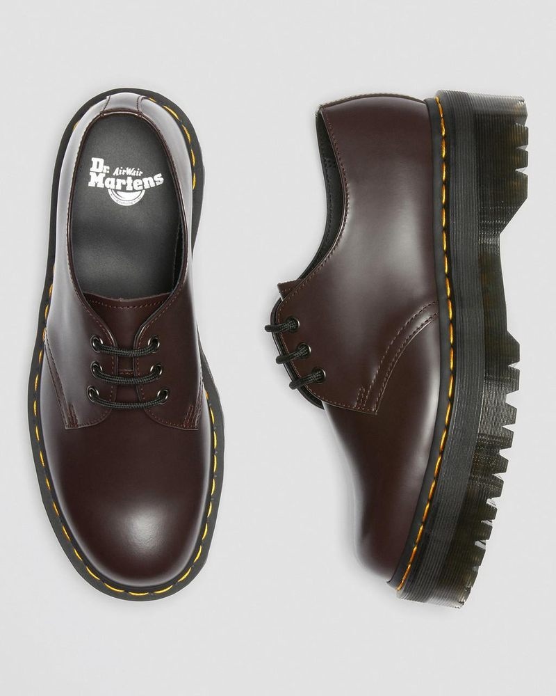 Dr Doc Martens 1461 Smooth Cuero Plataforma Shoes (Smooth Cuero) Vino | QE75-V8DA