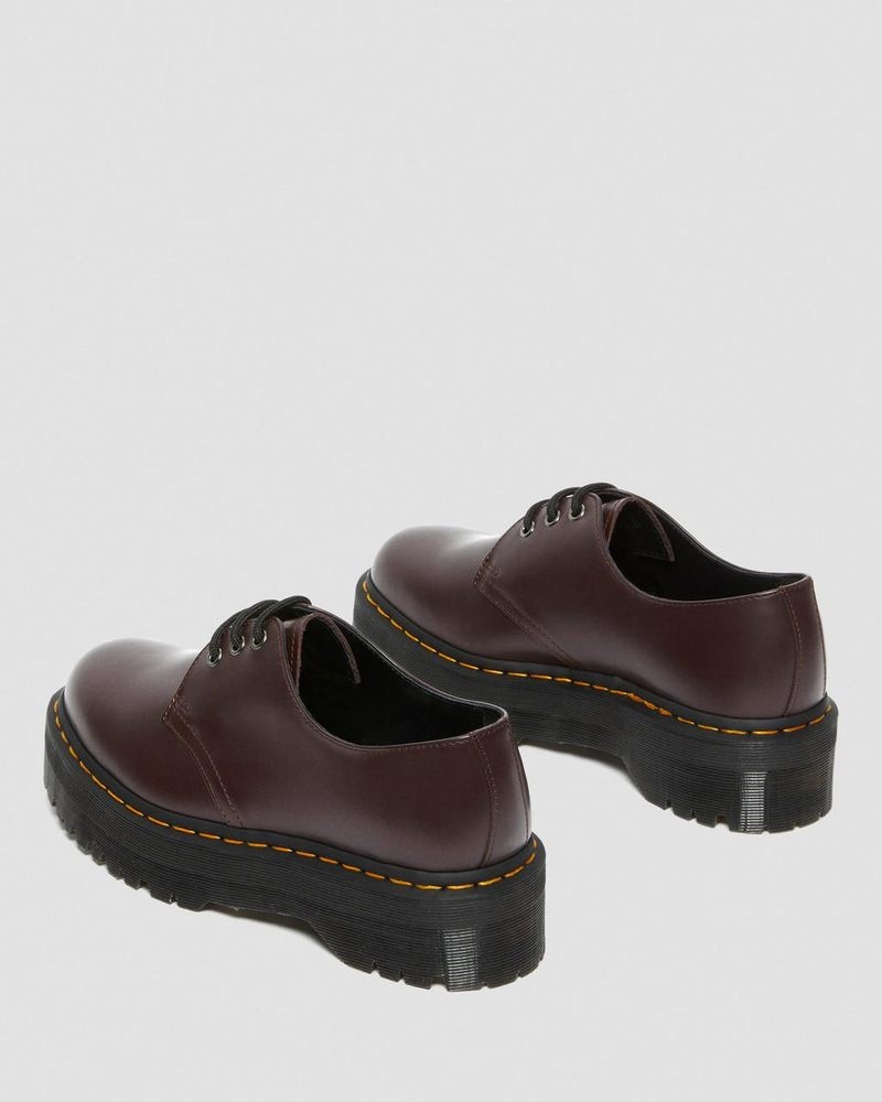 Dr Doc Martens 1461 Smooth Cuero Plataforma Shoes (Smooth Cuero) Vino | HW78-C4YT