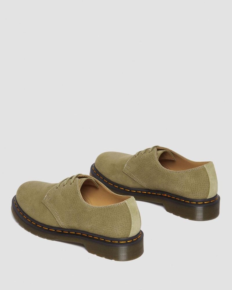 Dr Doc Martens 1461 Tumbled Nubuck Cuero Oxford Shoes (Tumbled Nubuck) Verde Oliva | ET66-R7YT