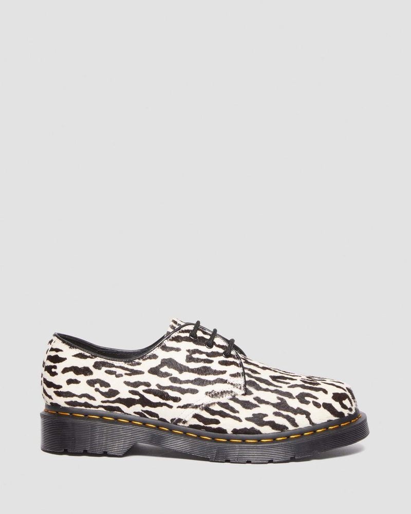 Dr Doc Martens 1461 Wacko Maria Hair-On Oxford Shoes (Hair On) Black/White | YU86-Z4LD