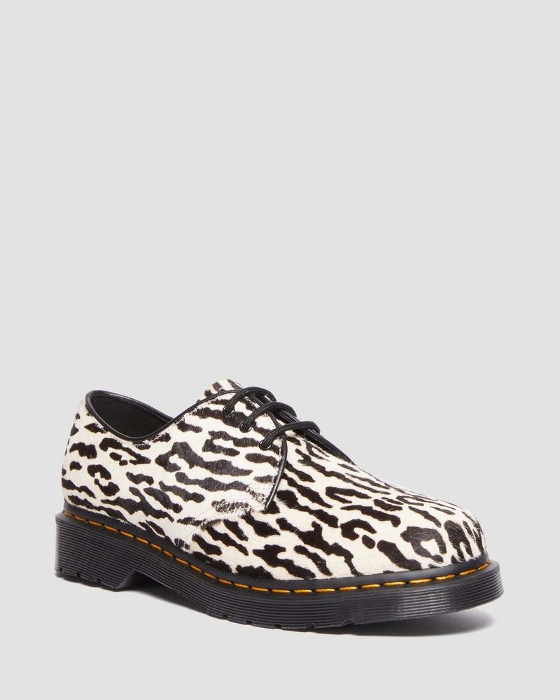 Dr Doc Martens 1461 Wacko Maria Hair-On Oxford Shoes (Hair On) Black/White | YU86-Z4LD