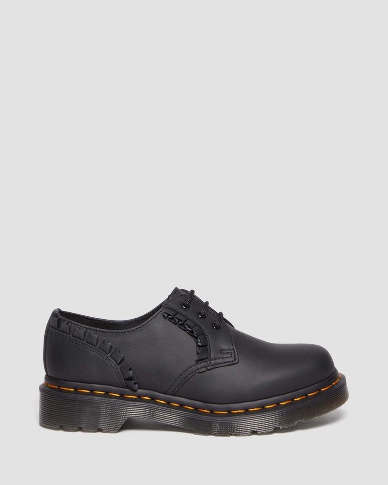 Dr Doc Martens 1461 - Frill Nappa Cuero Oxford Shoes (Nappa Cuero) Negros | SD00-O6BY