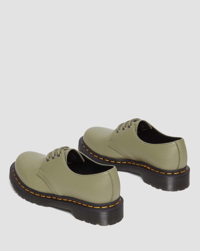 Dr Doc Martens 1461 - Virginia Cuero Oxford Shoes (Virginia) Verde Oliva | XH50-C5JI