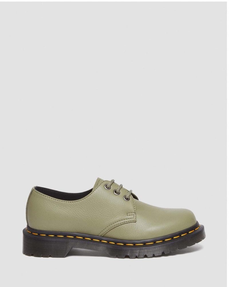 Dr Doc Martens 1461 - Virginia Cuero Oxford Shoes (Virginia) Verde Oliva | XH50-C5JI